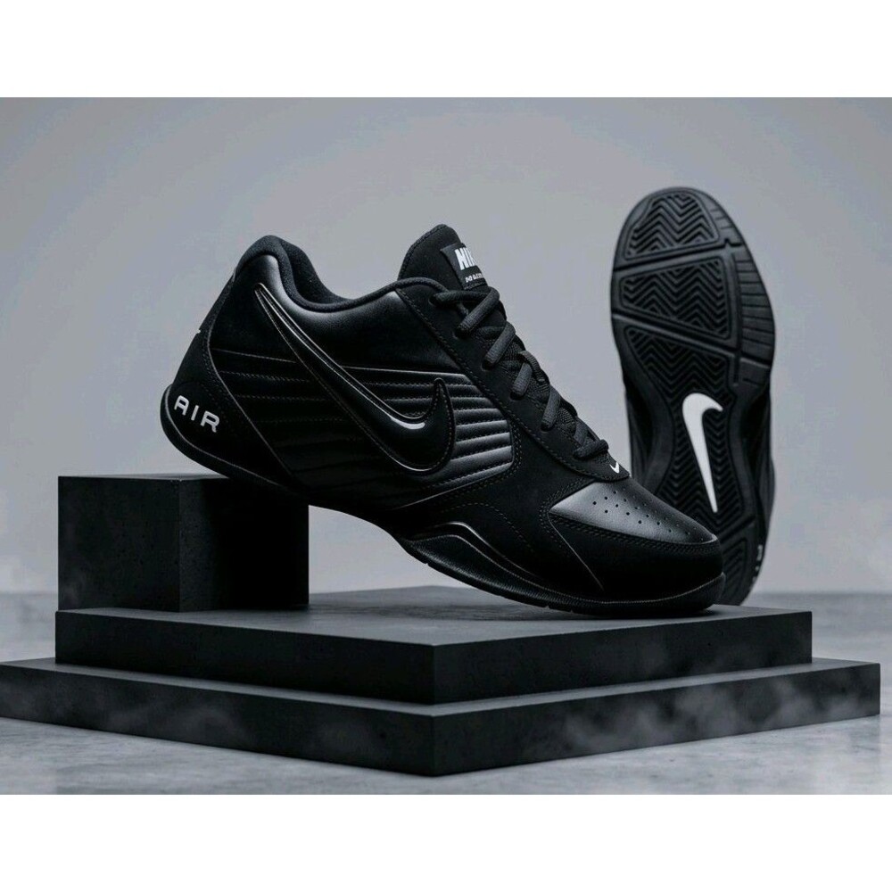 Nike Air Baseline Low Black Basketball Shoes Men’s 9 EUC 386240-001 Sneakers
